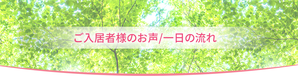 ご入居者様のお声/一日の流れ